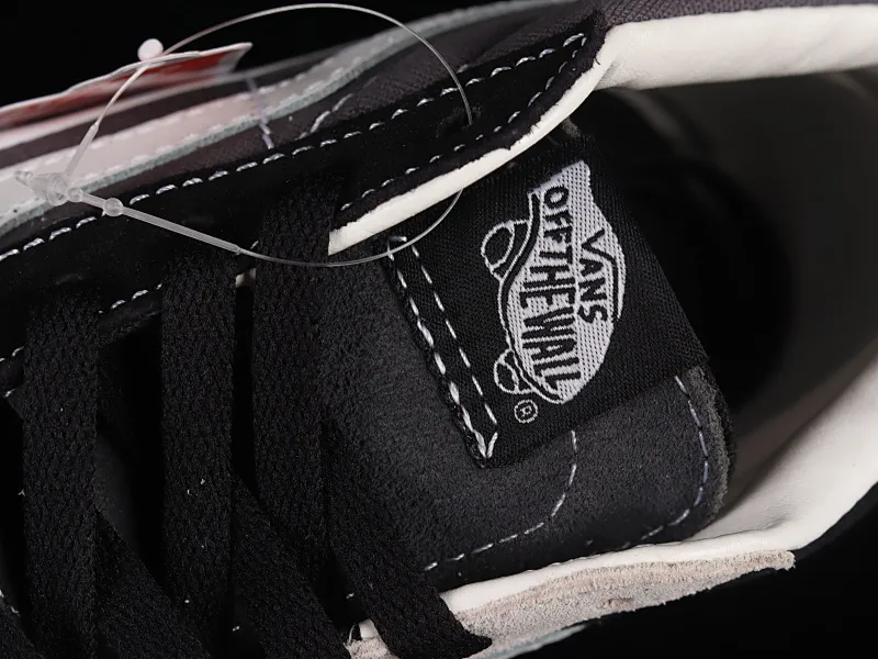 All categories Vans Vans series Vans Mid Vans China Vans Sk8 Mid Reissue black and gray splicing mid-top retro casual canvas skateboard shoes VN0A3WM32PD